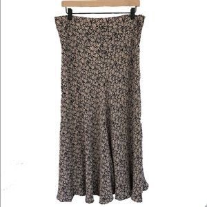NWT Zara High Waisted Printed Flowy Midi Skirt